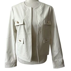 Philosophy Republic Clothing Faux Leather Jacket / Blazer Off White NWT Size XS